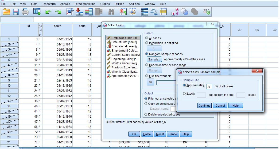 spss version 25 select cases you tube tutorial